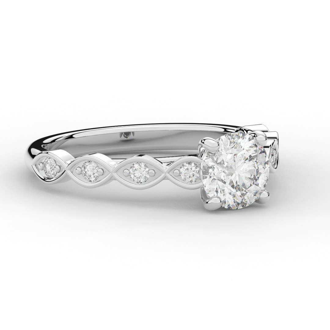 1.15CT.TW ROUND LAB DIAMOND SOLITAIRE ENGAGEMENT RING - Nazarelle