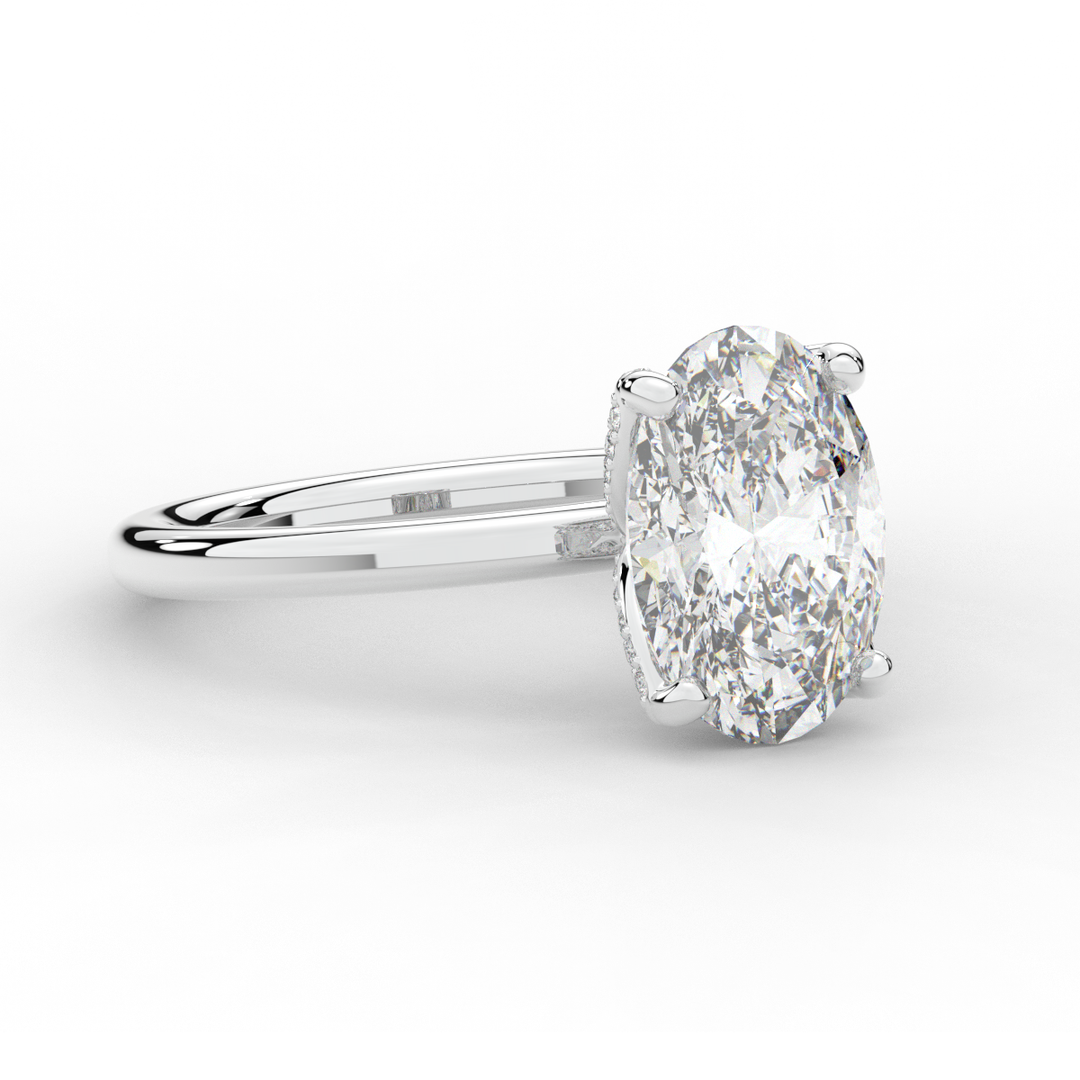 3.10CT.TW OVAL LAB DIAMOND ENGAGEMENT RING - Nazarelle