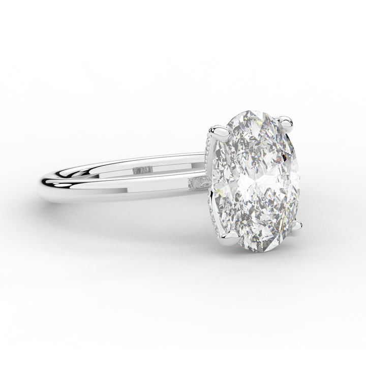 3.10CT.TW OVAL LAB DIAMOND ENGAGEMENT RING - Nazarelle