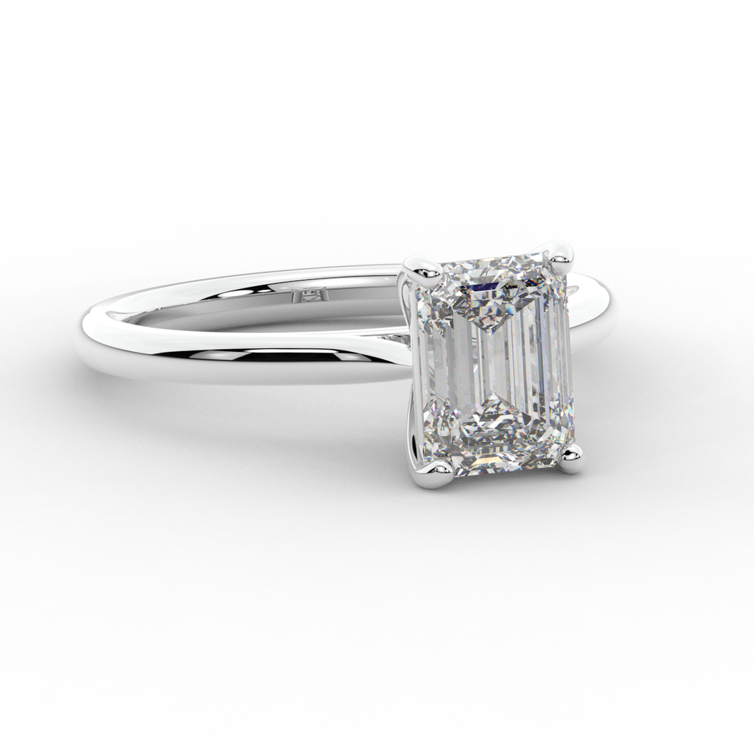 2.00CT EMERALD CUT LAB DIAMOND SOLITAIRE ENGAGEMENT RING - Nazarelle