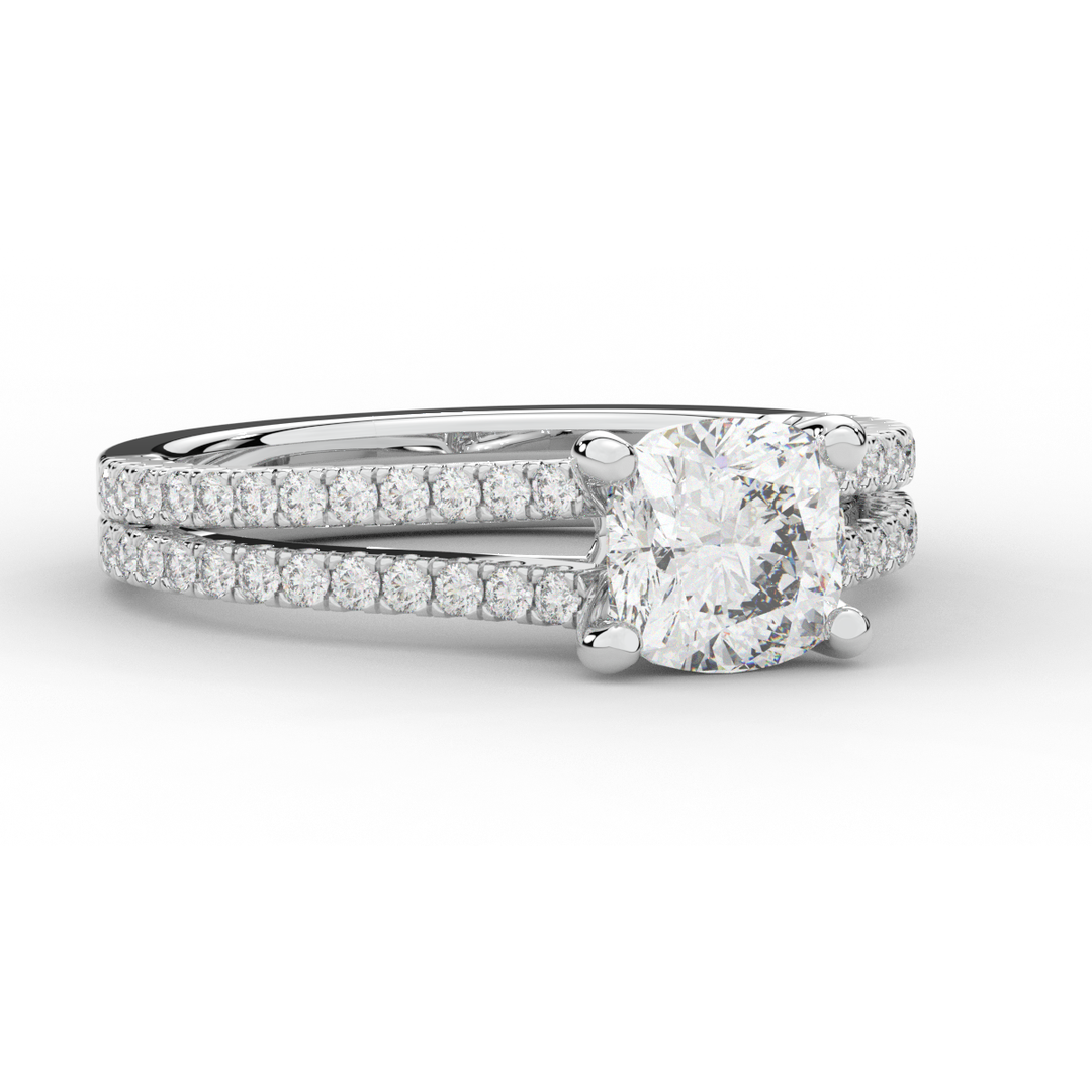 1.90CT.TW CUSHION LAB DIAMOND SOLITAIRE ENGAGEMENT RING - Nazarelle