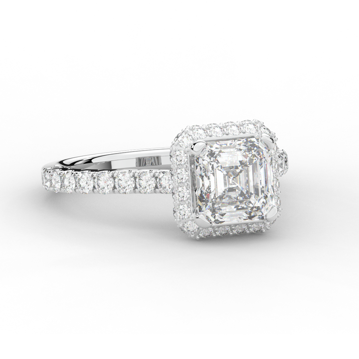 2.75CT.TW ASSCHER LAB DIAMOND HALO ENGAGEMENT RING - Nazarelle
