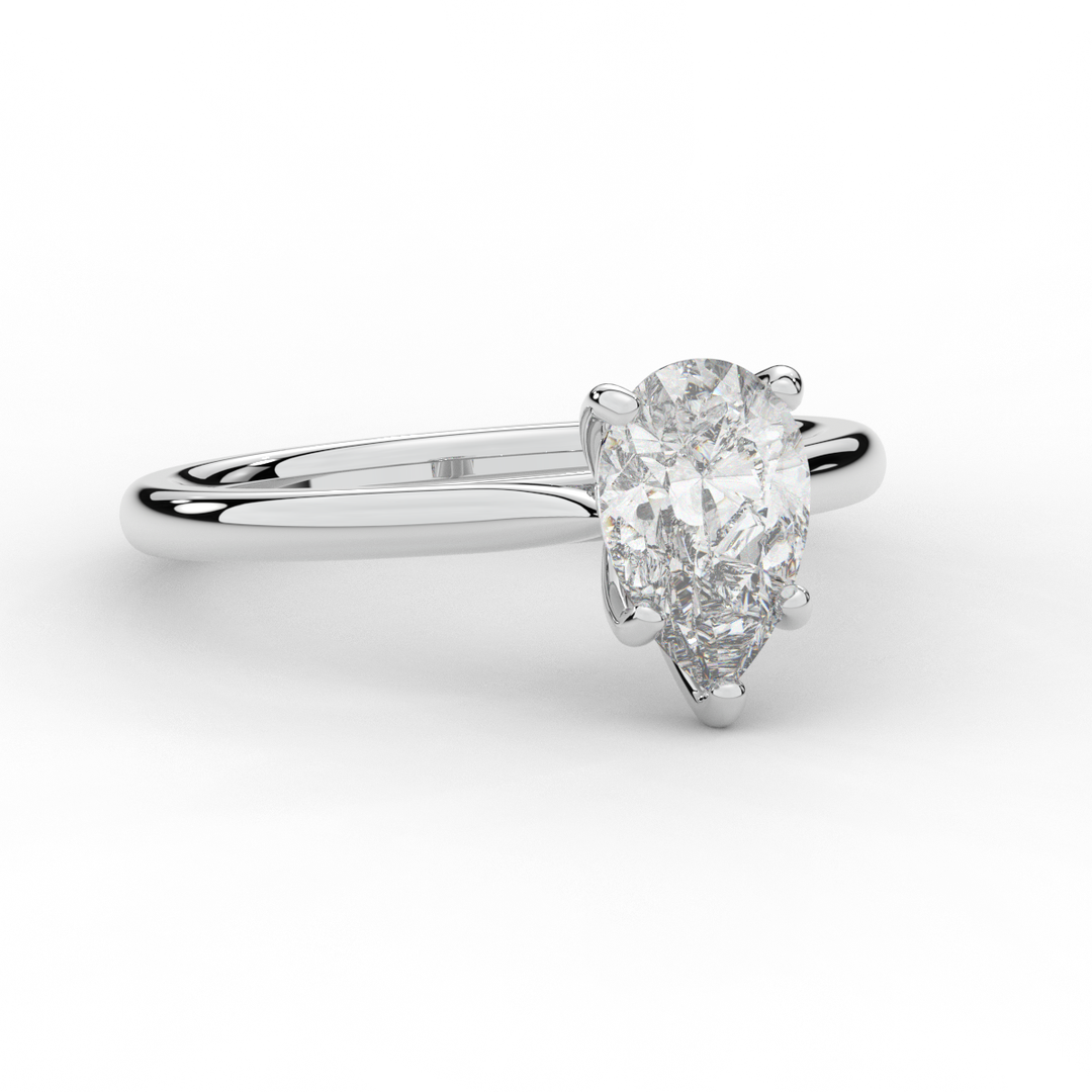 1.00CT PEAR LAB DIAMOND SOLITAIRE ENGAGEMENT RING - Nazarelle