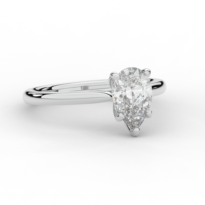 1.00CT PEAR LAB DIAMOND SOLITAIRE ENGAGEMENT RING - Nazarelle
