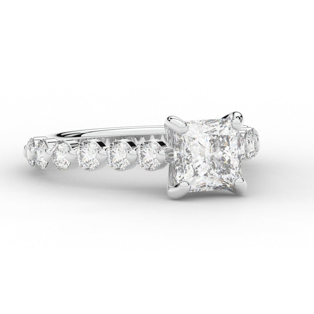 3.90CT.TW PRINCESS LAB DIAMOND ENGAGEMENT RING