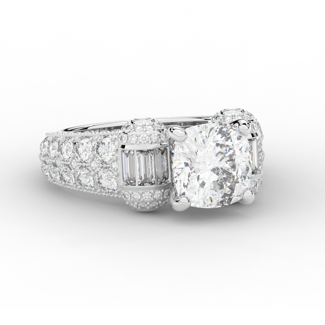 4.75CT.TW CUSHION LAB DIAMOND ENGAGEMENT RING - Nazarelle