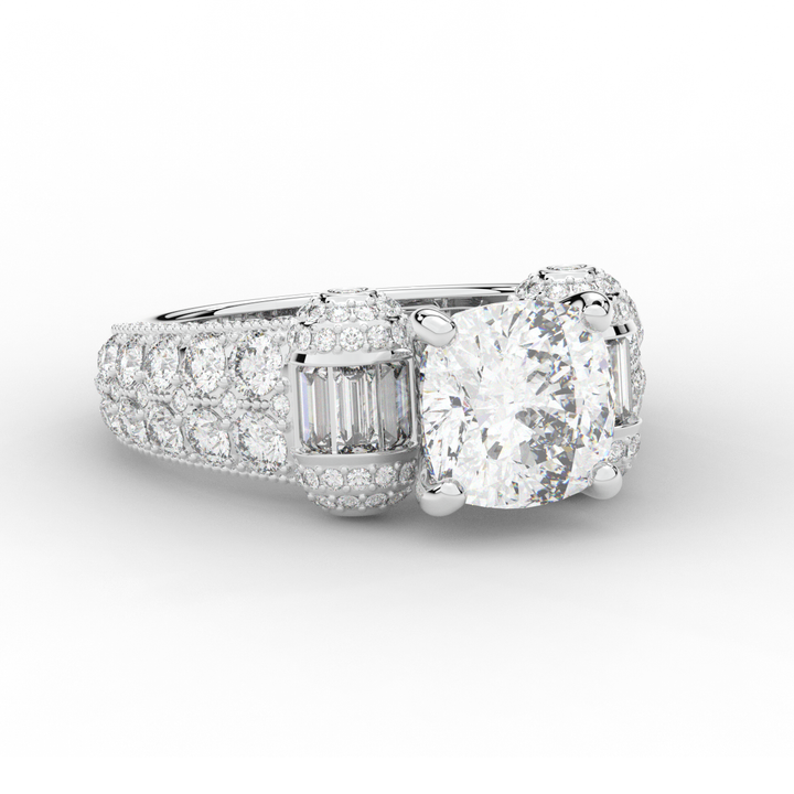 4.75CT.TW CUSHION LAB DIAMOND ENGAGEMENT RING - Nazarelle