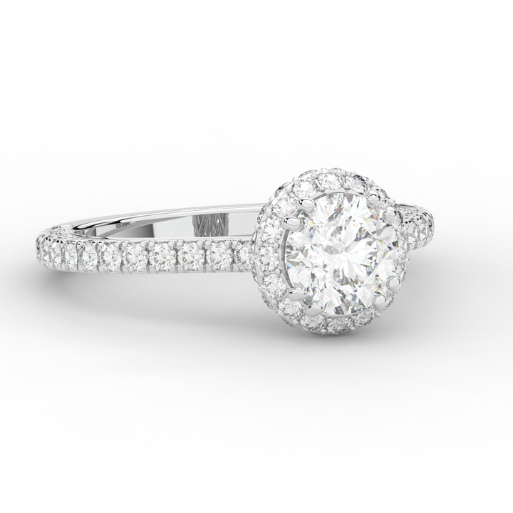 1.90CT.TW ROUND LAB DIAMOND HALO ENGAGEMENT RING - Nazarelle