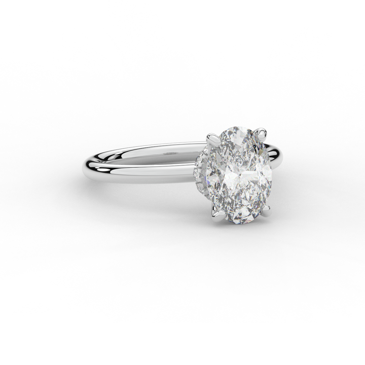 2.05CT.TW OVAL LAB DIAMOND SOLITAIRE ENGAGEMENT RING - Nazarelle