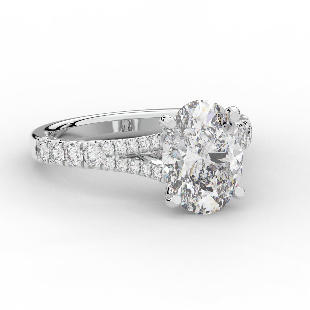3.45CT.TW OVAL LAB DIAMOND ENGAGEMENT RING - Nazarelle