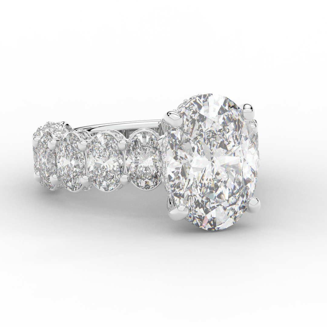 10.90CT.TW OVAL LAB DIAMOND SOLITAIRE ENGAGEMENT RING - Nazarelle