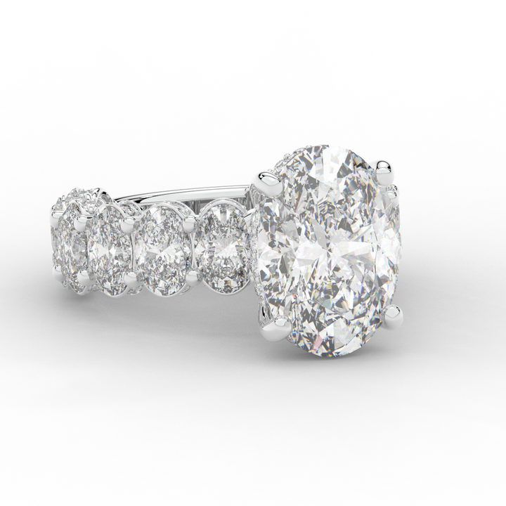 10.90CT.TW OVAL LAB DIAMOND SOLITAIRE ENGAGEMENT RING - Nazarelle