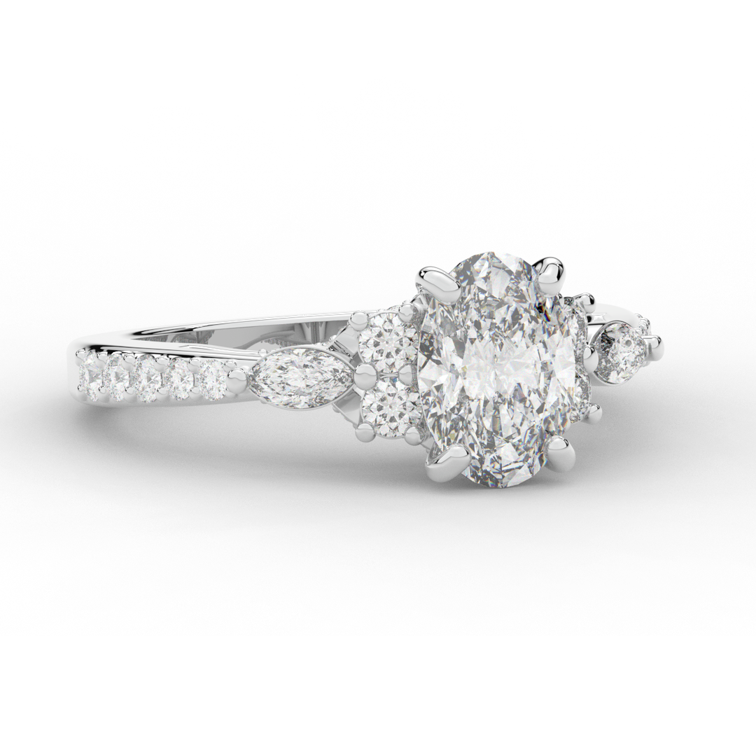 1.35CT.TW OVAL LAB DIAMOND ENGAGEMENT RING - Nazarelle