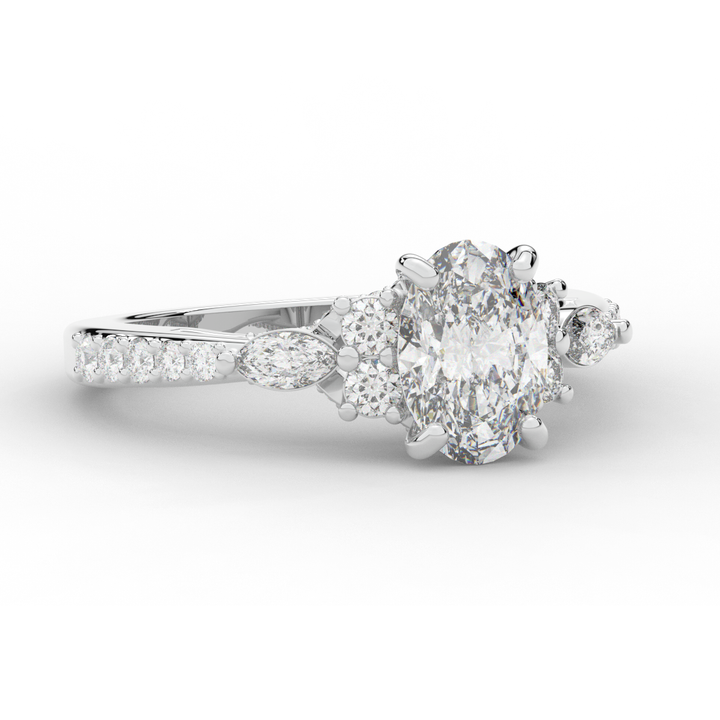 1.35CT.TW OVAL LAB DIAMOND ENGAGEMENT RING - Nazarelle