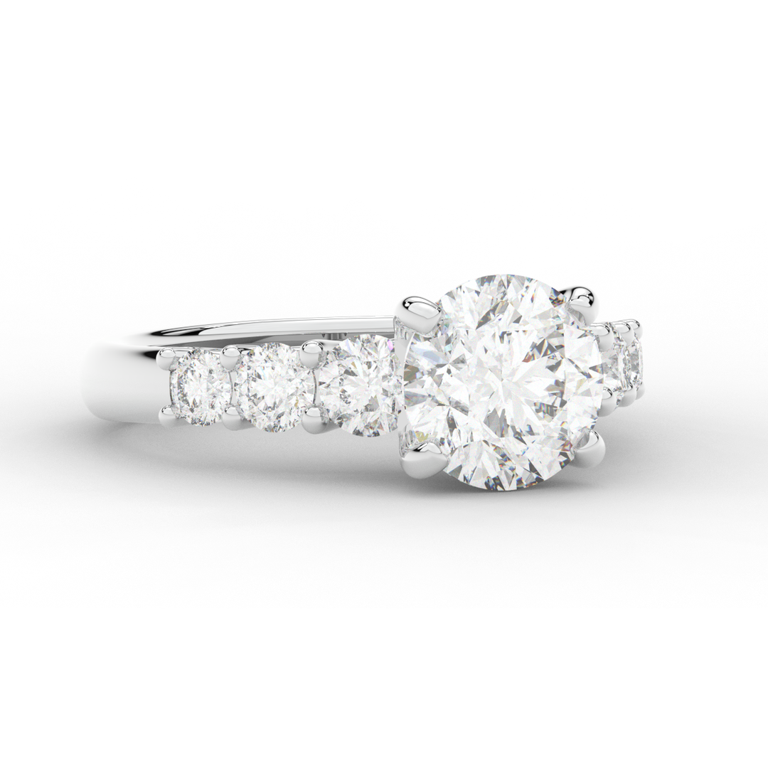 3.00CT.TW ROUND LAB DIAMOND  ENGAGEMENT RING - Nazarelle