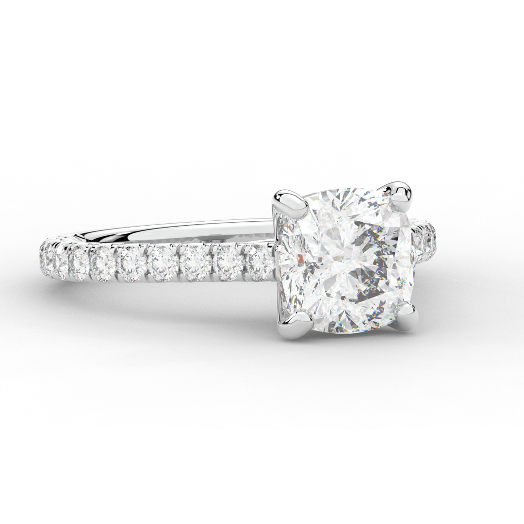 2.40CT.TW CUSHION LAB DIAMOND ENGAGEMENT RING - Nazarelle