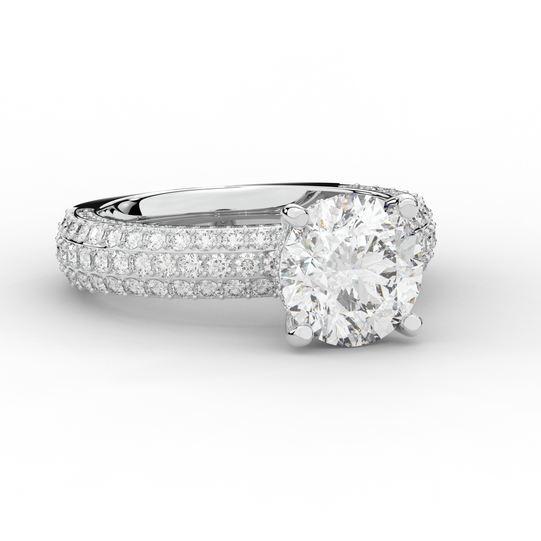 4.80CT.TW ROUND LAB DIAMOND UNDERHALO ENGAGEMENT RING - Nazarelle