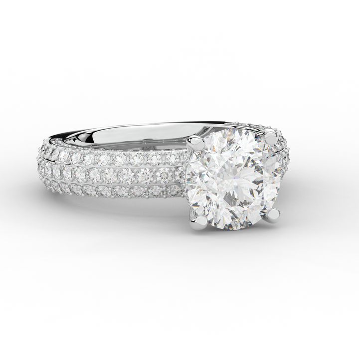 4.80CT.TW ROUND LAB DIAMOND UNDERHALO ENGAGEMENT RING - Nazarelle