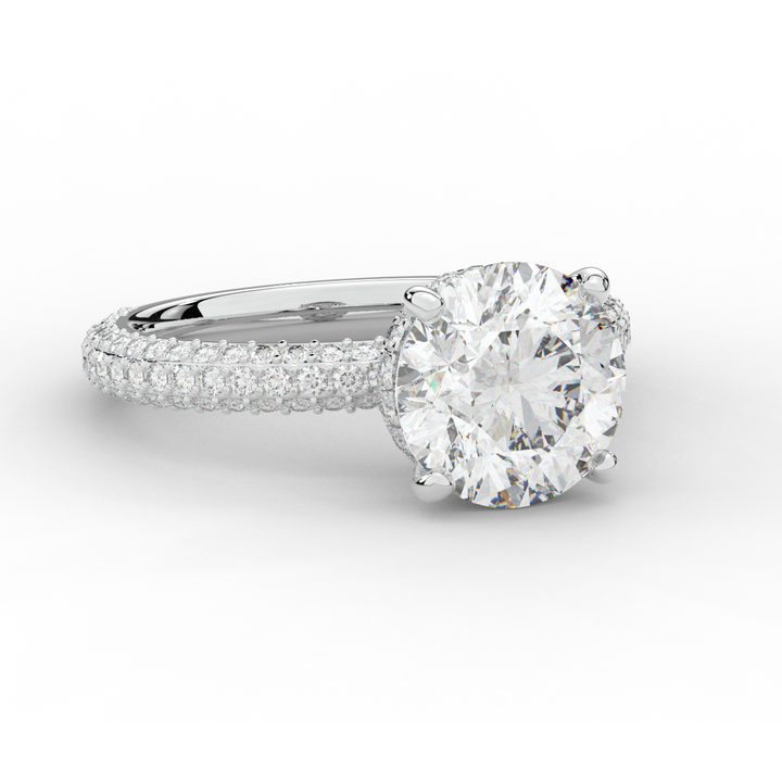 3.60CT.TW ROUND LAB DIAMOND SOLITAIRE ENGAGEMENT RING - Nazarelle