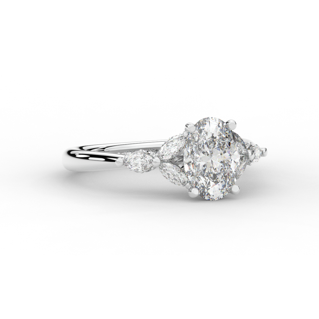 2.00CT.TW OVAL LAB DIAMOND ENGAGEMENT RING - Nazarelle