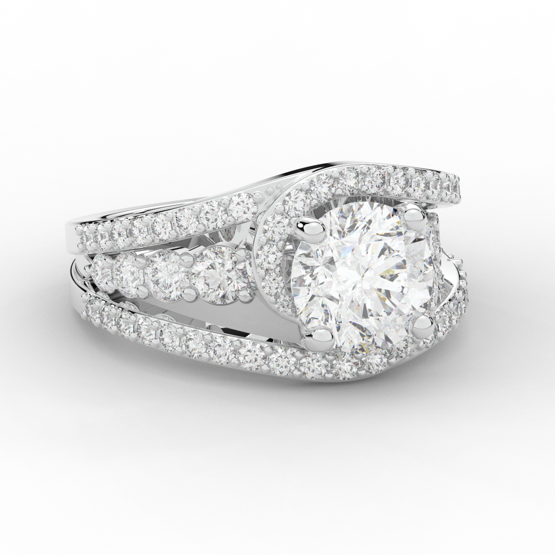 3.30CT.TW ROUND LAB DIAMOND ENGAGEMENT RING - Nazarelle