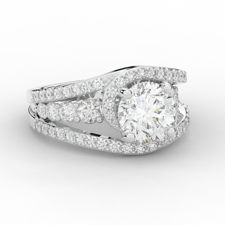 3.30CT.TW ROUND LAB DIAMOND ENGAGEMENT RING - Nazarelle