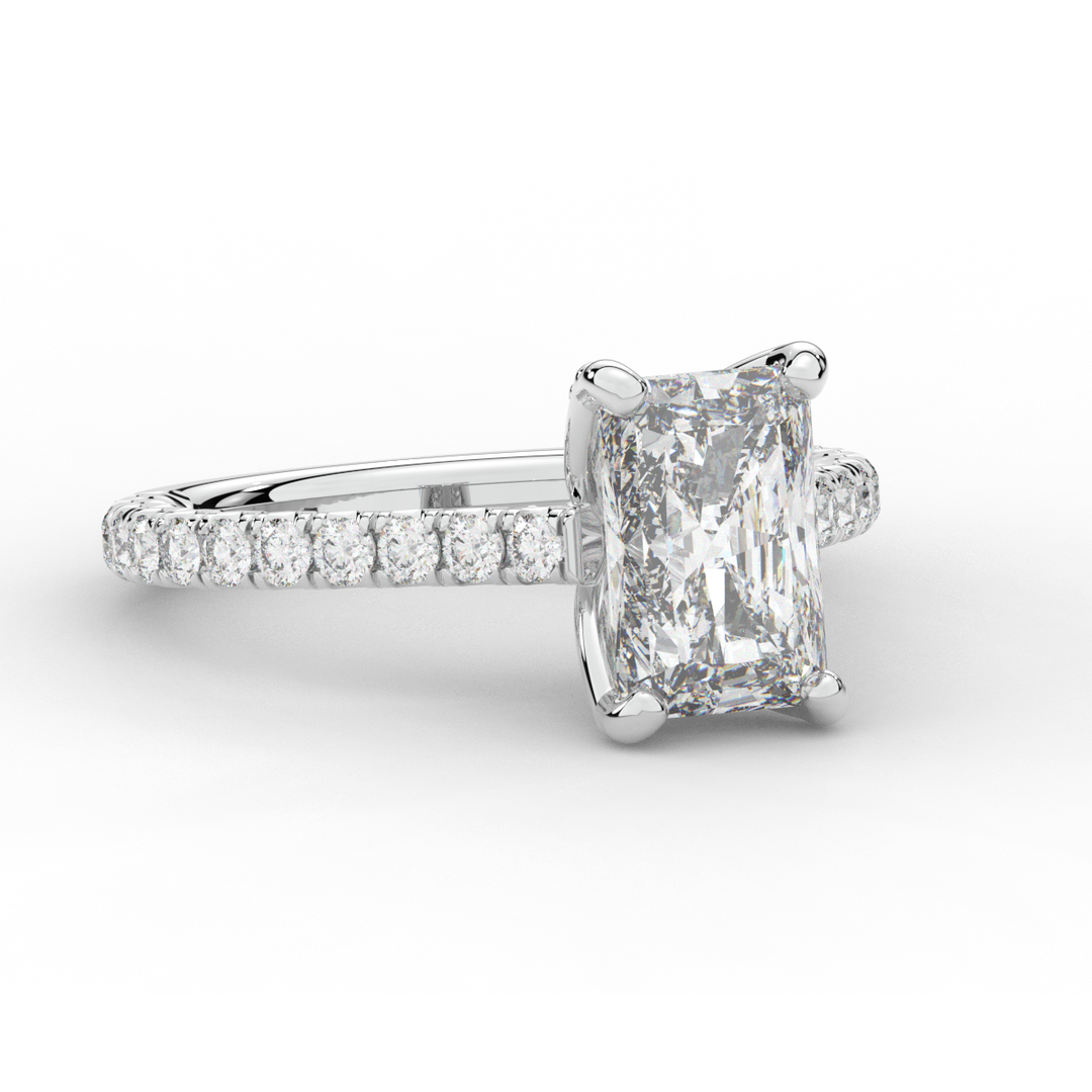 2.70CT.TW RADIANT LAB DIAMOND SOLITAIRE ENGAGEMENT RING - Nazarelle