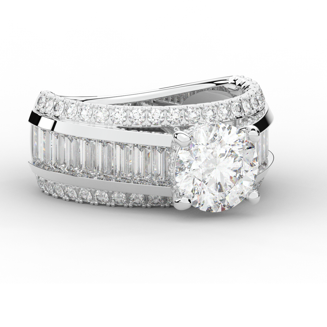 3.15CT.TW ROUND LAB DIAMOND ENGAGEMENT RING - Nazarelle