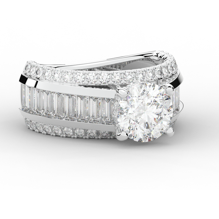 3.15CT.TW ROUND LAB DIAMOND ENGAGEMENT RING - Nazarelle