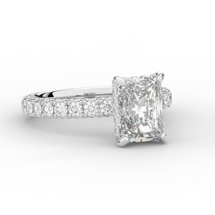 3.00CT.TW RADIANT LAB DIAMOND ENGAGEMENT RING - Nazarelle