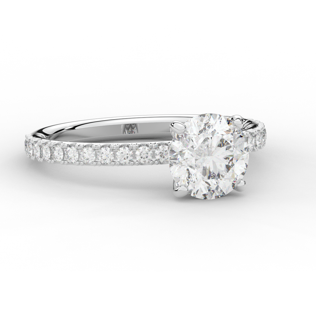 1.75CT.TW ROUND LAB DIAMOND SOLITAIRE ENGAGEMENT RING - Nazarelle