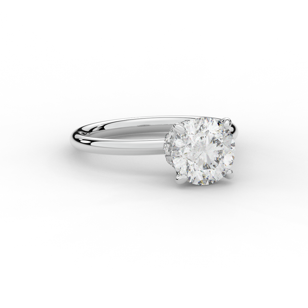 2.05CT.TW ROUND LAB DIAMOND SOLITAIRE ENGAGEMENT RING - Nazarelle