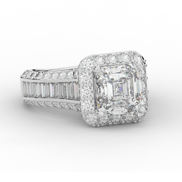 6.10CT.TW ASCHER LAB DIAMOND HALO ENGAGEMENT RING - Nazarelle