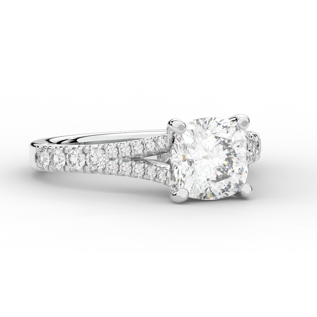 2.45CT.TW CUSHION LAB DIAMOND ENGAGEMENT RING - Nazarelle