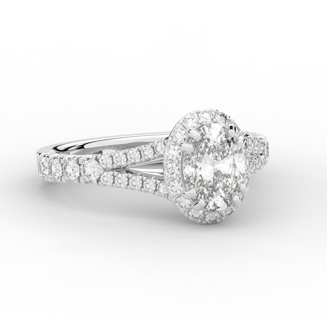 1.60CT.TW OVAL LAB DIAMOND ENGAGEMENT RING - Nazarelle
