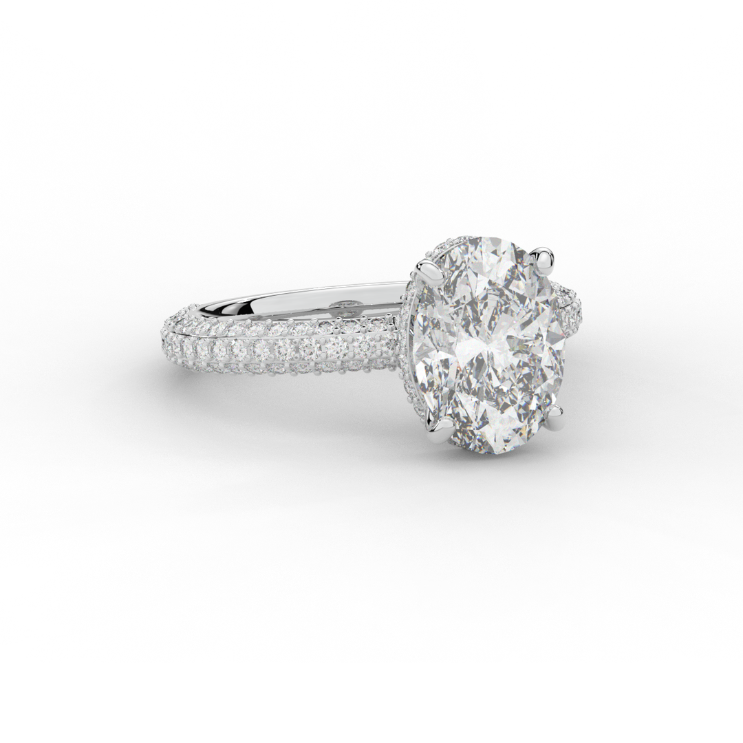 3.60CT.TW OVAL LAB DIAMOND SOLITAIRE ENGAGEMENT RING - Nazarelle