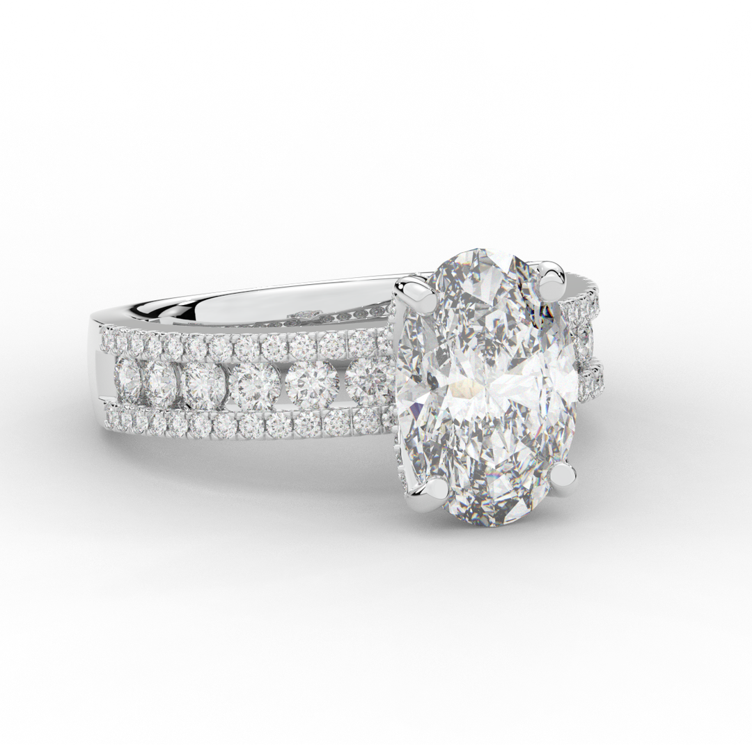 3.95CT.TW OVAL LAB DIAMOND SOLITAIRE ENGAGEMENT RING - Nazarelle