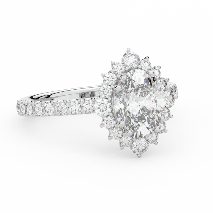 2.80CT.TW OVAL LAB DIAMOND HALO ENGAGEMENT RING - Nazarelle