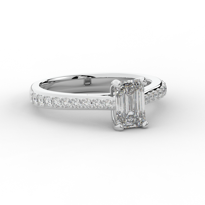 1.25CT.TW EMERALD CUT LAB DIAMOND SOLITAIRE ENGAGEMENT RING - Nazarelle