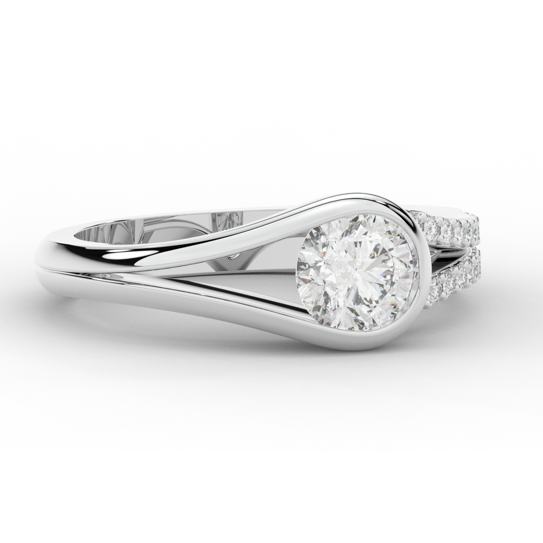 1.10CT.TW ROUND LAB DIAMOND SOLITAIRE ENGAGEMENT RING - Nazarelle