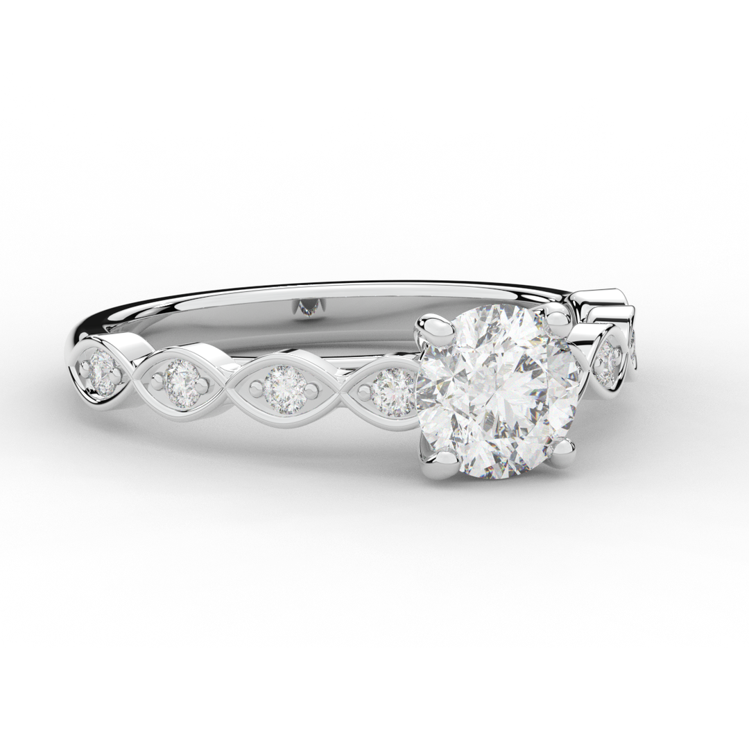 1.15CT.TW ROUND LAB DIAMOND SOLITAIRE ENGAGEMENT RING - Nazarelle