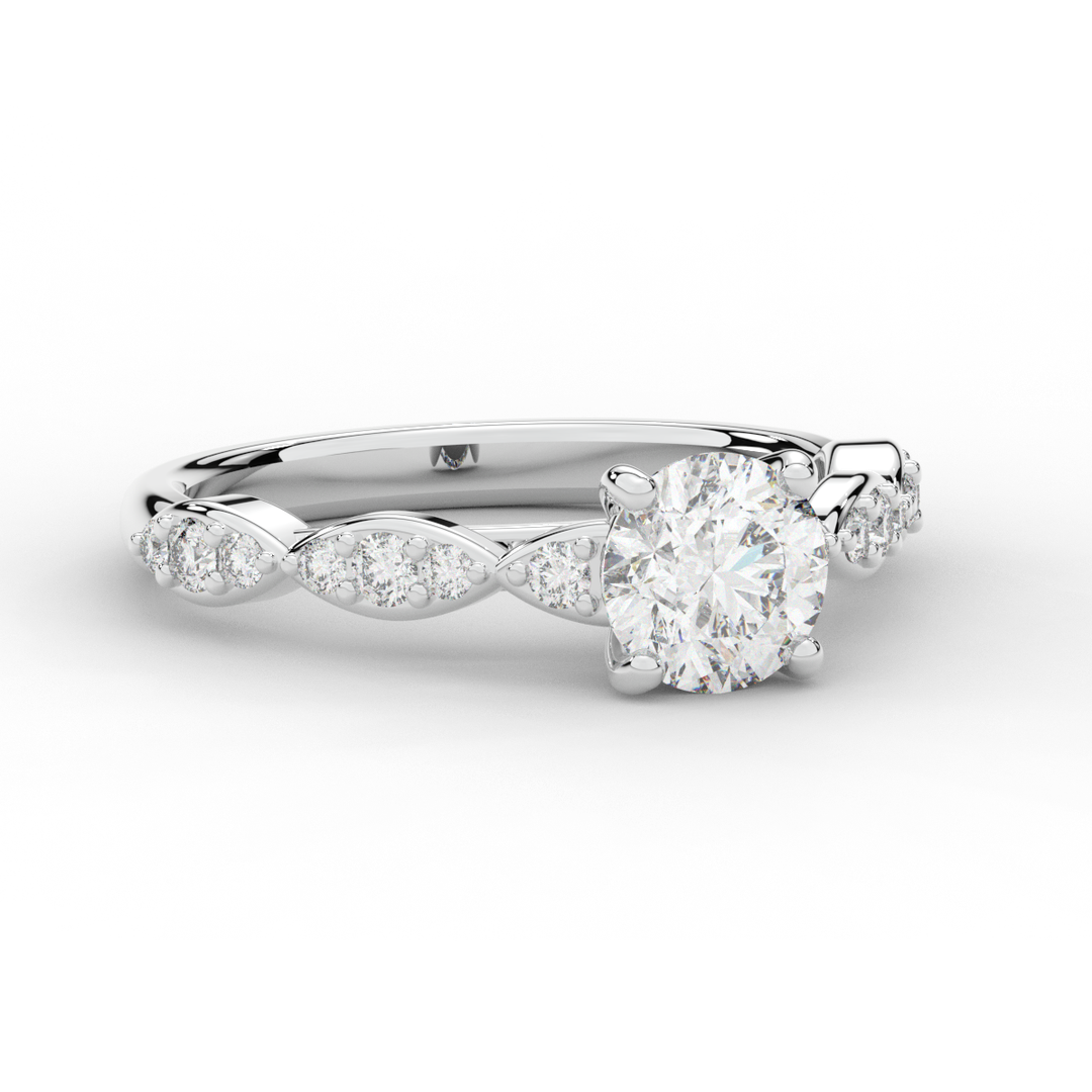 1.20CT.TW ROUND LAB DIAMOND SOLITAIRE ENGAGEMENT RING - Nazarelle