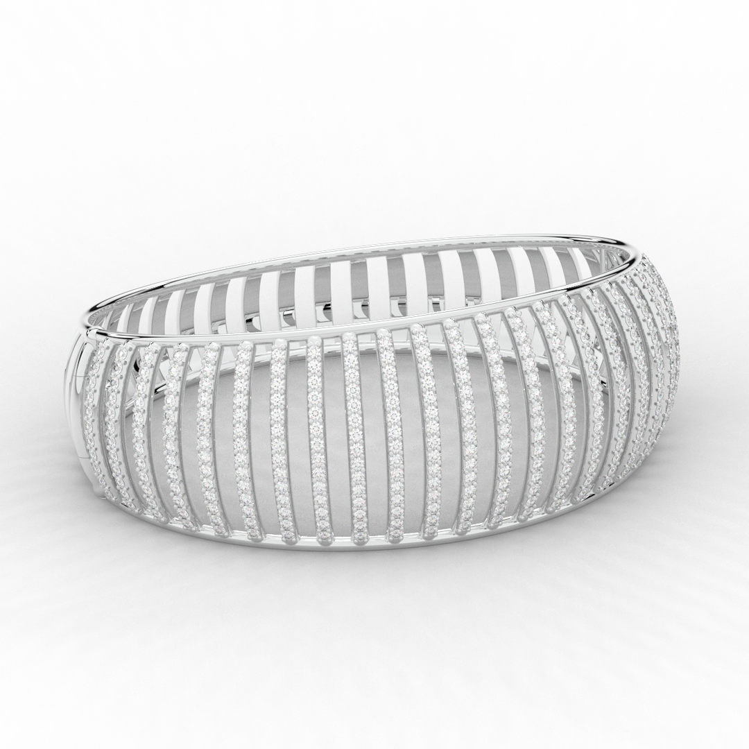 4.00CT.TW ROUND LAB DIAMOND BANGLE - Nazarelle