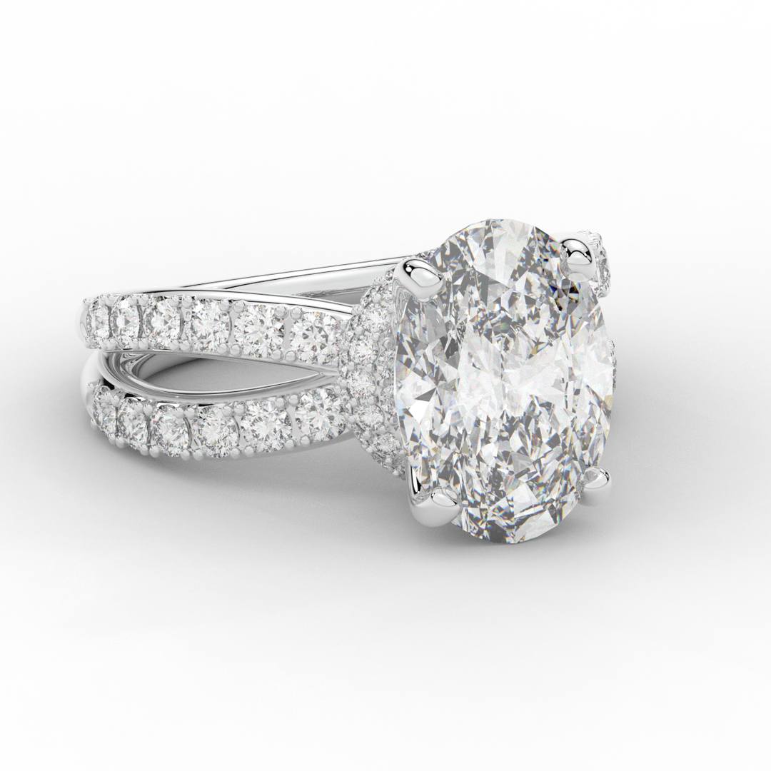 6.25CT.TW OVAL LAB DIAMOND ENGAGEMENT RING