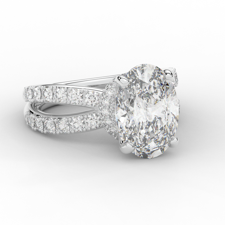 6.25CT.TW OVAL LAB DIAMOND ENGAGEMENT RING