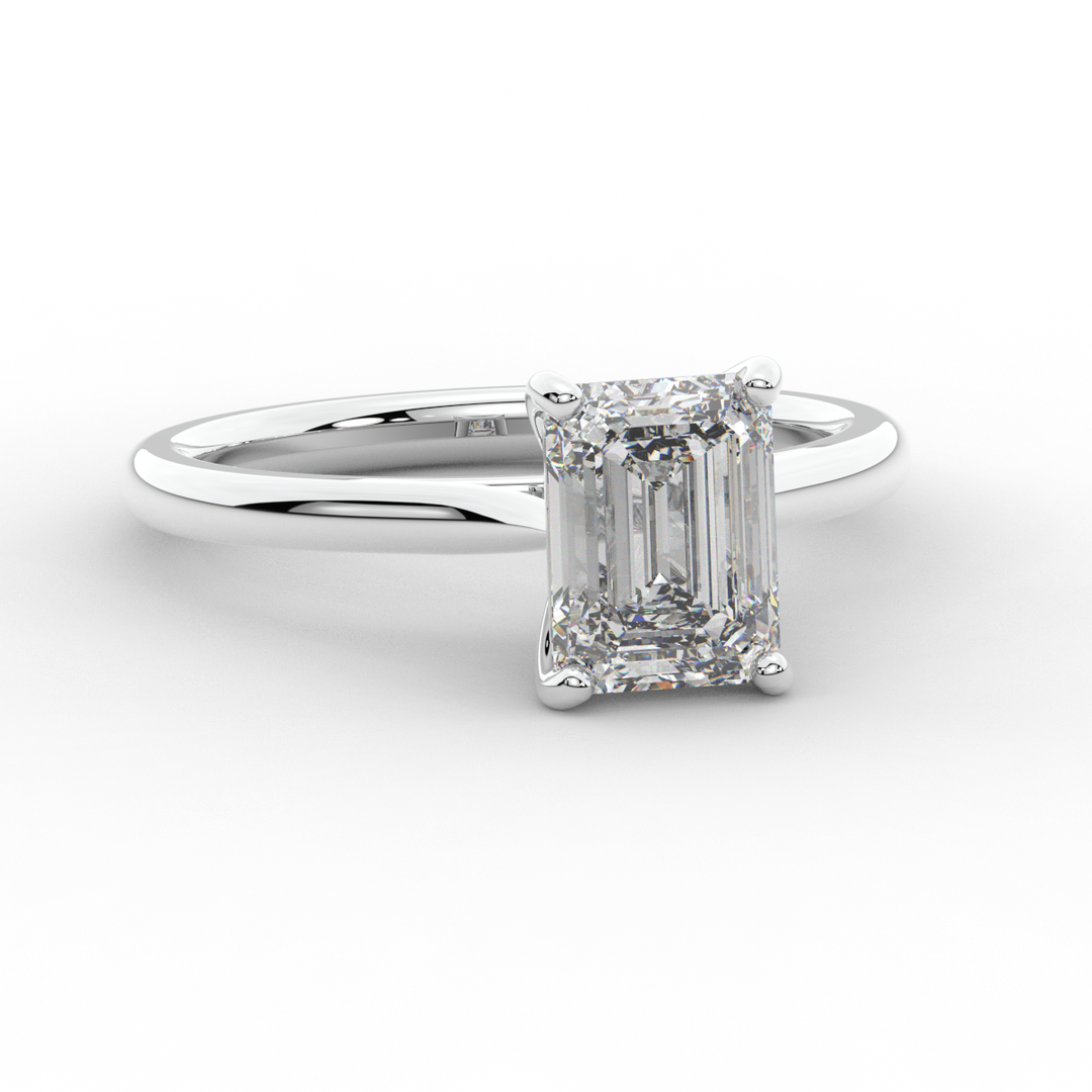 2.00CT EMERALD CUT LAB DIAMOND SOLITAIRE ENGAGEMENT RING - Nazarelle