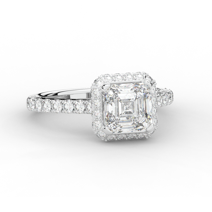 2.75CT.TW ASSCHER LAB DIAMOND HALO ENGAGEMENT RING - Nazarelle