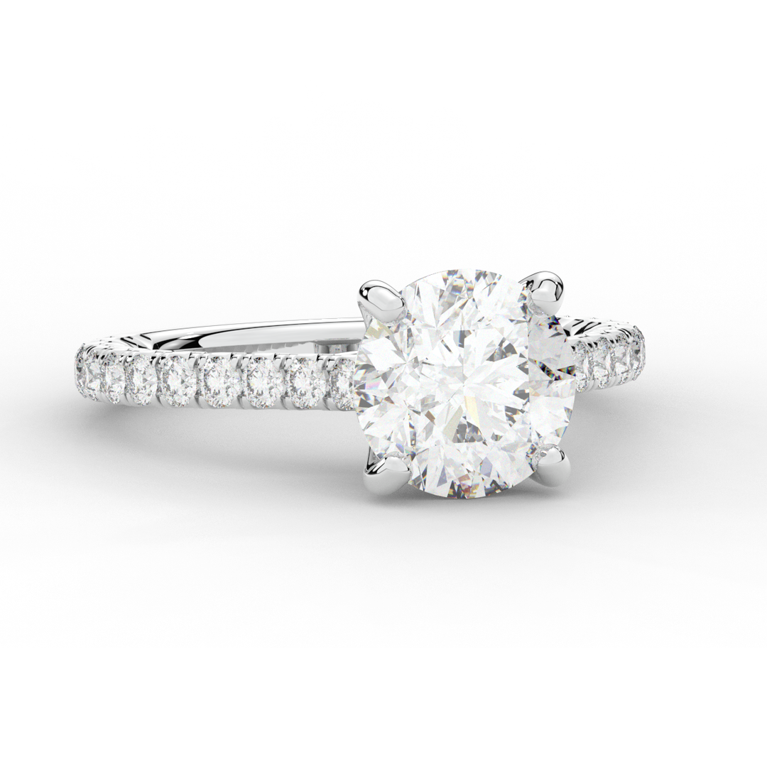 2.40CT.TW ROUND LAB DIAMOND ENGAGEMENT RING - Nazarelle