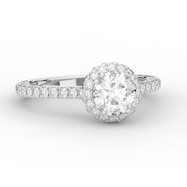 1.90CT.TW ROUND LAB DIAMOND HALO ENGAGEMENT RING - Nazarelle
