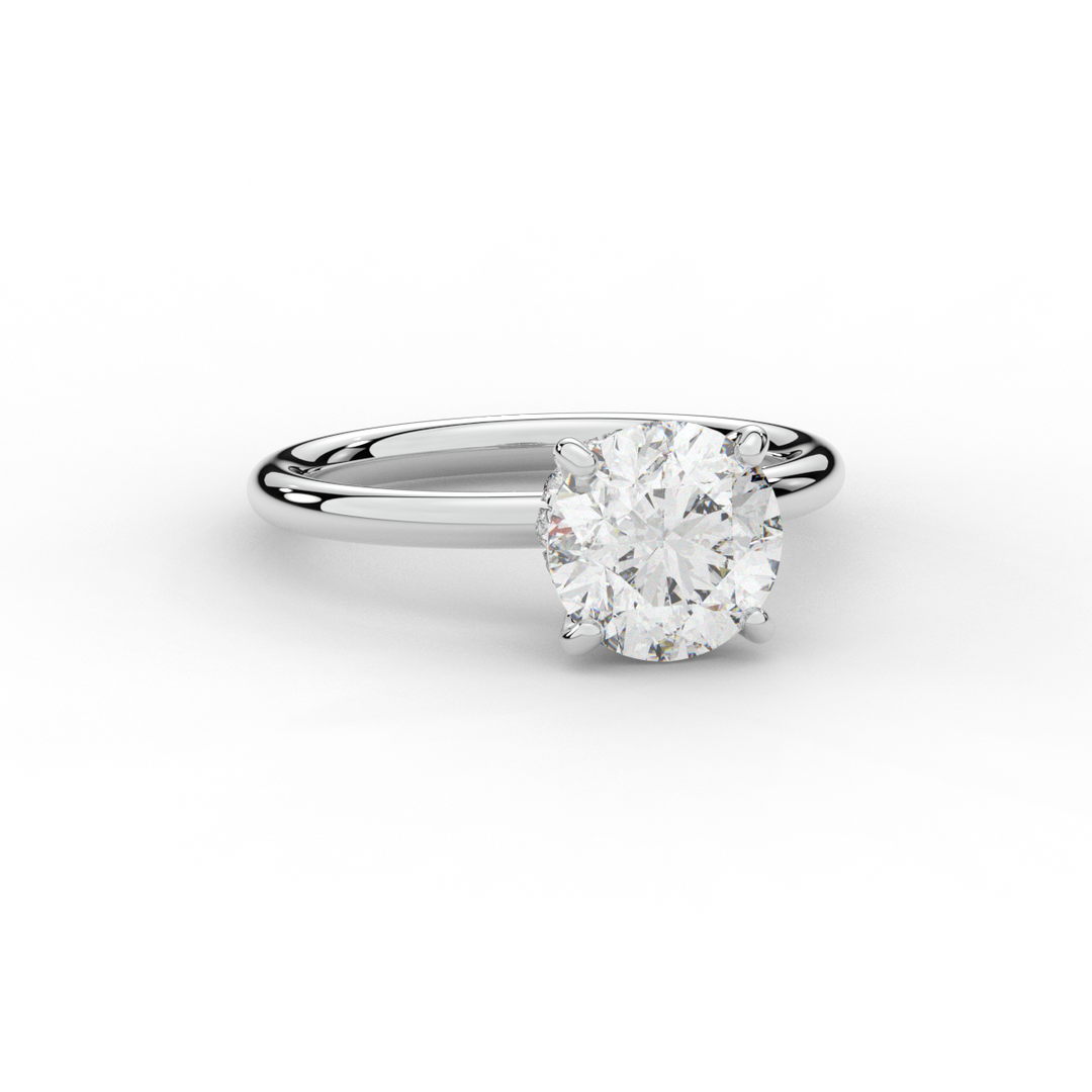 2.05CT.TW ROUND LAB DIAMOND SOLITAIRE ENGAGEMENT RING - Nazarelle